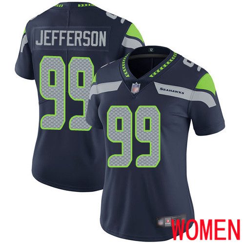 Seattle Seahawks Limited Navy Blue Women Quinton Jefferson Home Jersey NFL Football #99 Vapor Untouchable->seattle seahawks->NFL Jersey